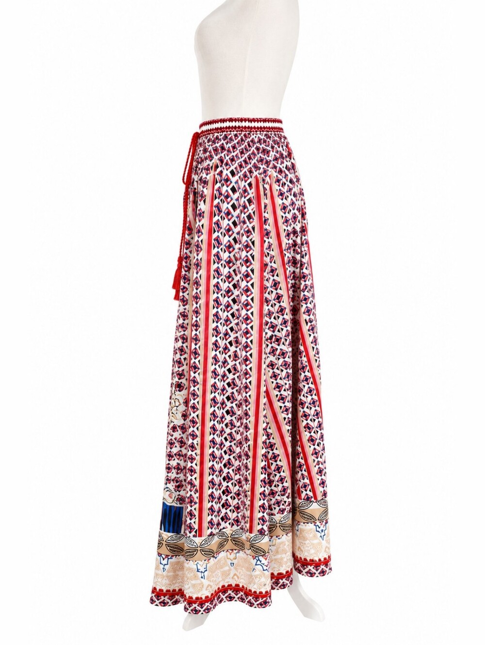 Mix Nouveau Boho Southwestern Tribal Print A-line Maxi Skirt Women Size Large - Picture 8 of 16